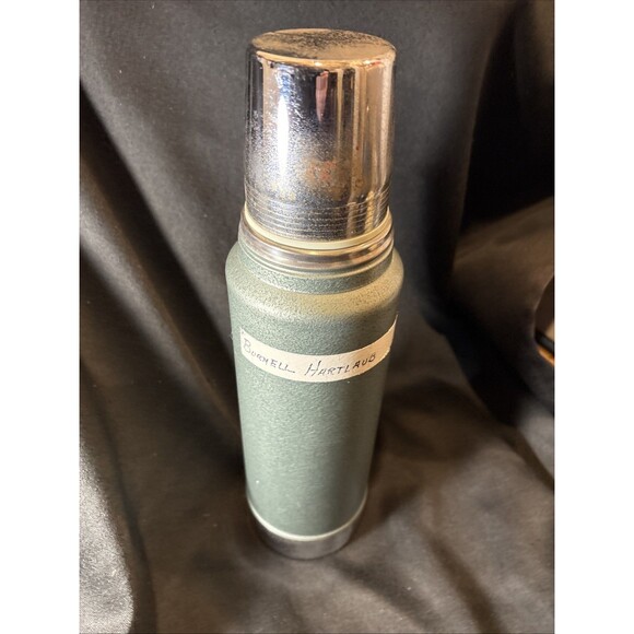 VTG Aladdin Stanley Thermos A-944C Quart No. 100 Cup No. 11 Stopper Green Steel - Picture 10 of 15